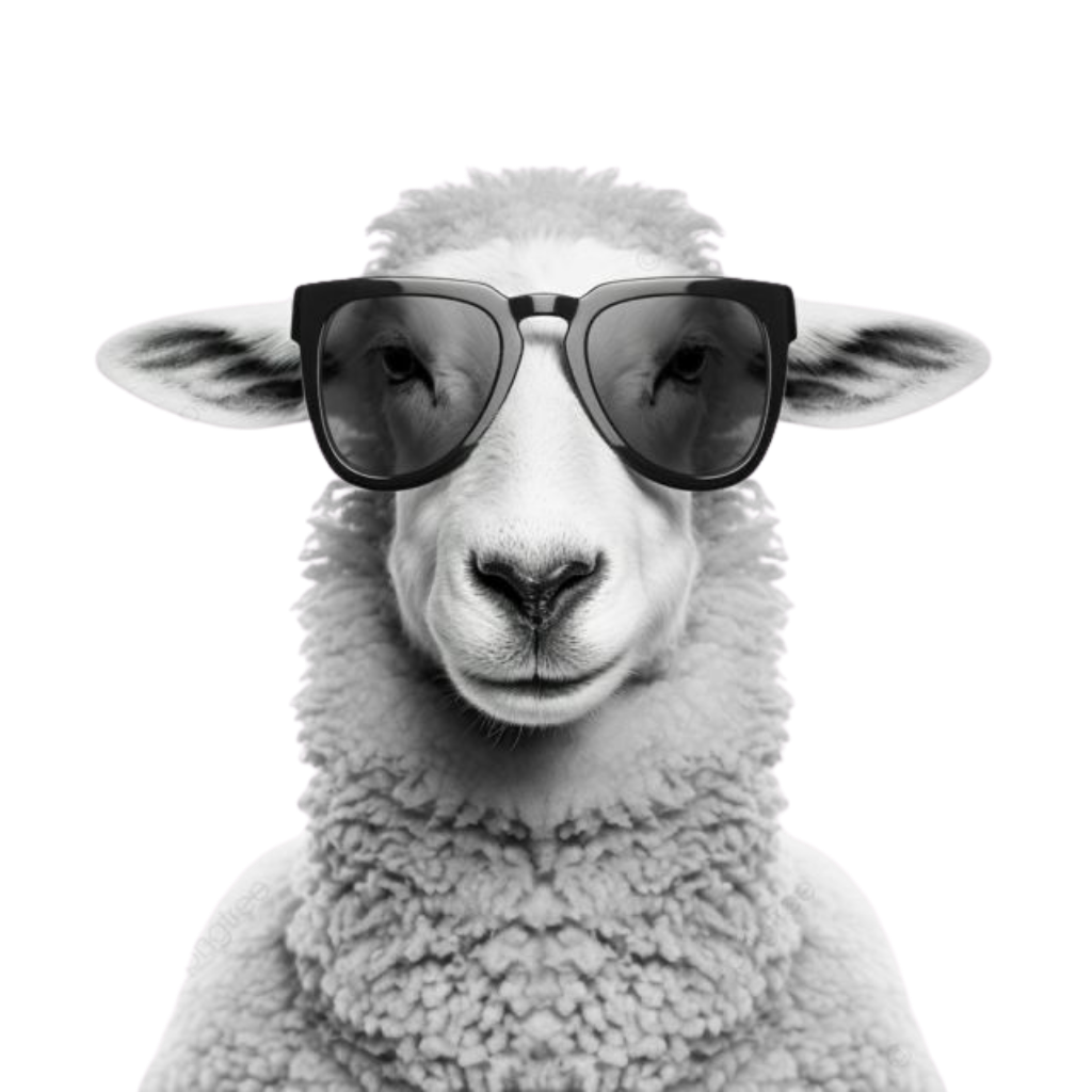 Sheep wearing sunglasses